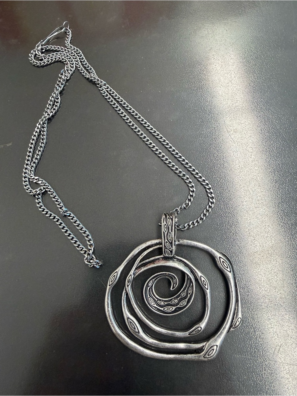 Silver Spiral Pendant Necklace - Women Jewelry